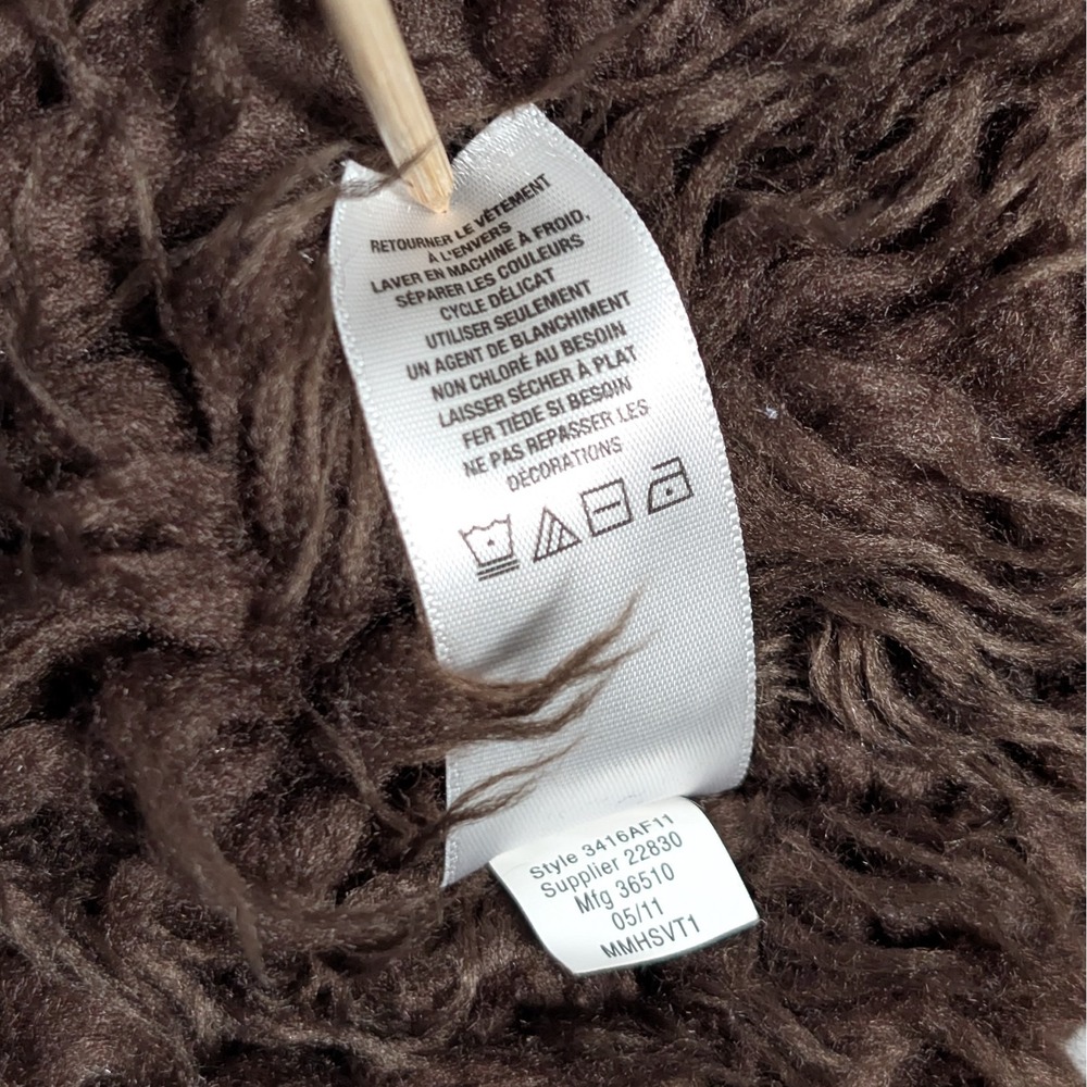 Y2K Aeropostale Faux Fur Lined Hoodie Full Zip Size Medium Striped Logo - Picture 5 of 13